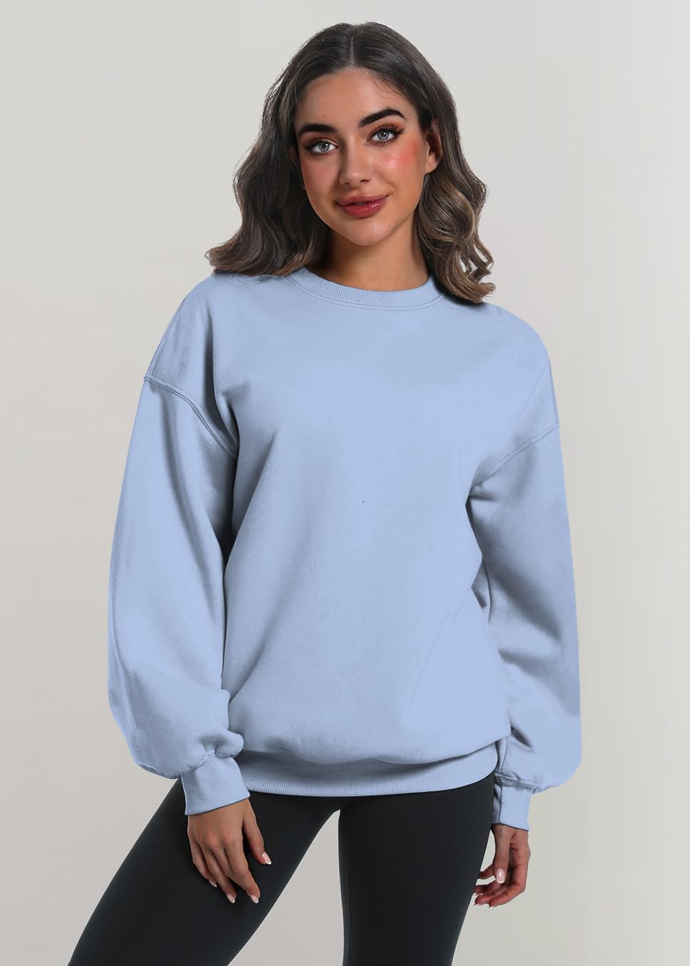 2 Pack Womens Oversized Sweatshirts Hoodies Long Sleeve Tops Fall Winter Clothes Crewneck Cozy Outfits Pullover - Image 3