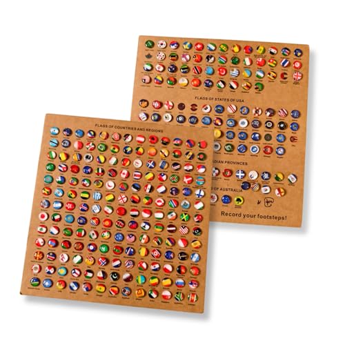 Image of Woodsify Country Flag Push Pins for 3D Wooden World Map Wall Decor - Handmade Travel Accessory with 280 Epoxy Pins - Gift for Travellers (Compatible with Woodsify 3D wooden world Maps)