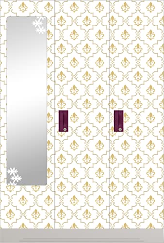 Image of CABANA HOMES Wall Stickers Botanical DIY Damask Wallpaper (45 x 125 cm, 2 Rolls) (12 sq. ft) Decorative Self Adhesive Decals Bedroom, Living Room, Office, White