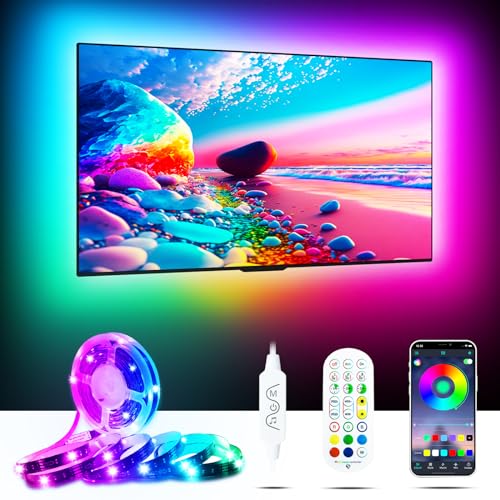 MORIACC LED Lights for Bedroom 5m, LED Strip for TV 55-75 inch Mu...