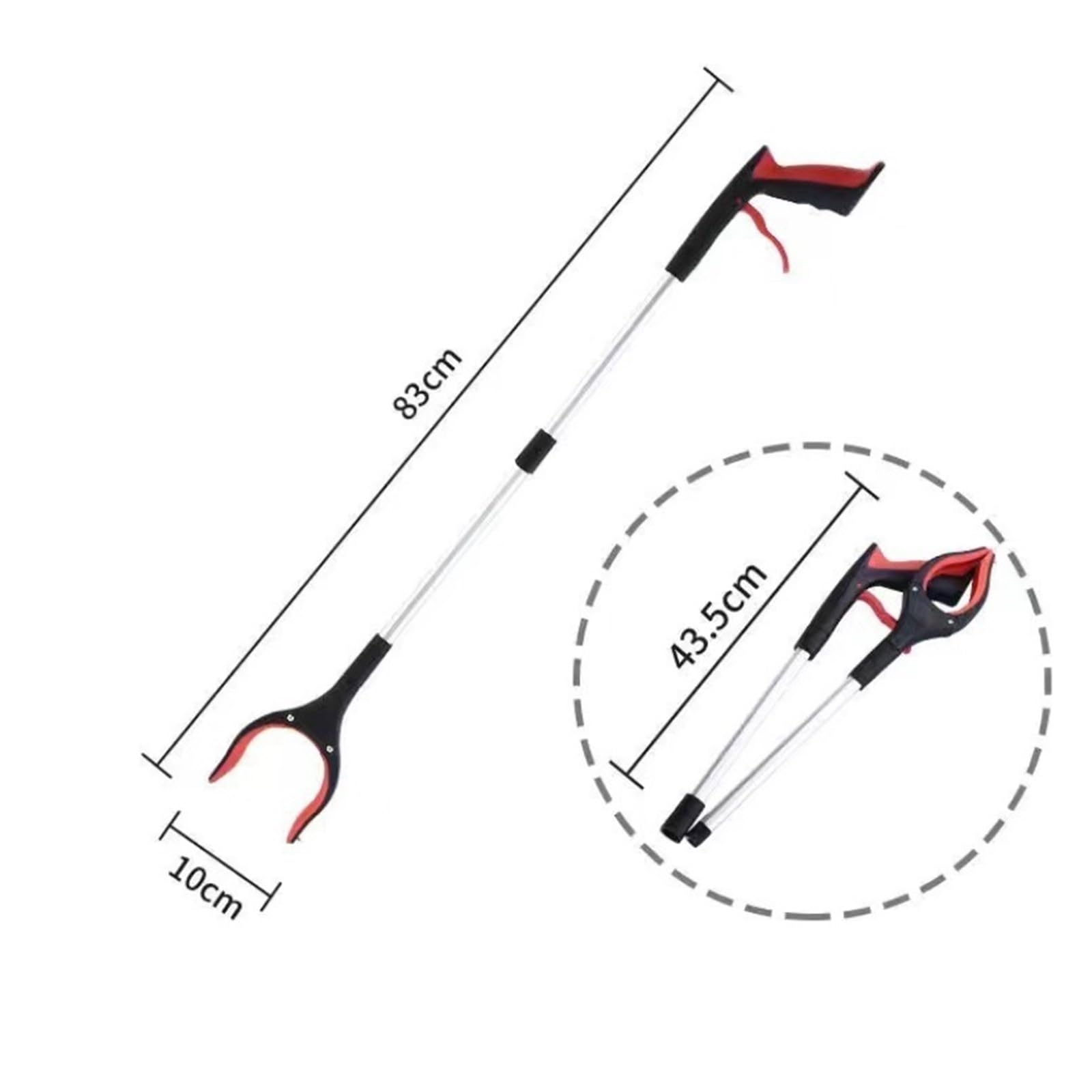 Pinza Raccogli Oggetti per Anziani Strumento di Raccolta Pieghevole Reacher Tool con Ganascia Rotante A 360° E Pinze Magnetiche Pinza Raccogli Rifiuti per Adulti(Rot)