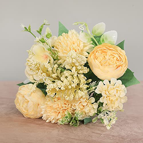 Roses Artificielles Vintage En Soie - 7 Bourgeons, 64 Cm - Pour Décoration Mariage, Maison, Boutique - Couleur Rose - 4