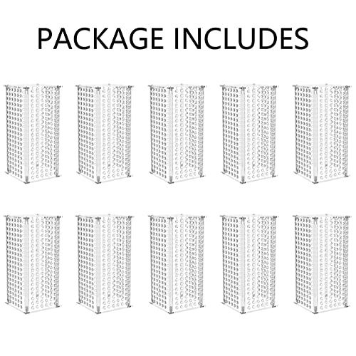 Nuptio Centerpieces for Weddings Acrylic Vases - 10 Pcs 15.7in Tall Crystal Flower Vase Flowers Stand for Party Tables Decorations - Elegant Bulk Weddings Decoration Table Geometric Centerpiece Stands