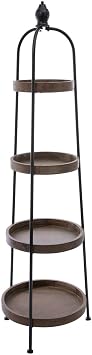Hobby Lobby Metal and Wood 4-Tier Round Tray Shelf | 66.25" H x 19.13" W x 18.5" D