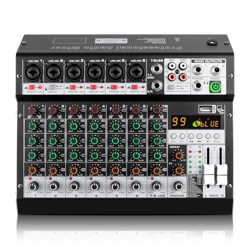 Console de mixage DJ XTUGA 8 canaux pour enregistrement sonore et sonorisation de live