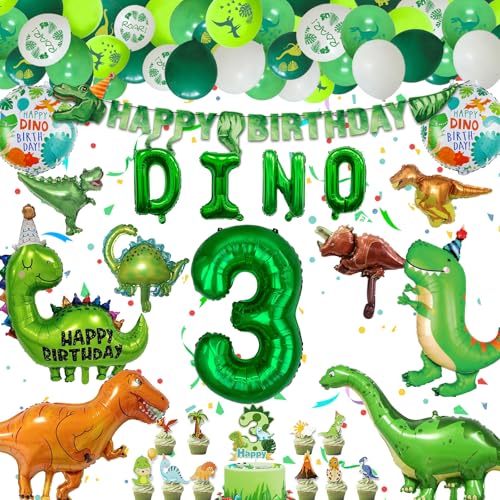 Decoration Dinosaure Monde Anniversaire, 3 Ans Deco Ballon Helium, Deco Gateau Dino, Dino Bannière, Happy Birthday Decoration, Dinosaure Thème Décorations...