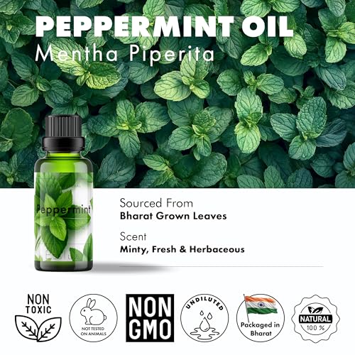 Image of ESSLUX PEPPERMINT ESSENTIAL OIL - 100% PURE MINT OIL FOR HAIR, LIPS, DIFFUSER & DIY SPRAY | NATURAL PEPPERMINT OIL FOR AROMA, HOME FRESHENING & MORE - 15ML