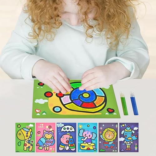 Image of DIY Art & Craft Kits for Boys /Girls 4-8years Old Mess Free No Glue,No Scissors Art Kits, Fun Activity Drawing for Child (SANDART KIT)
