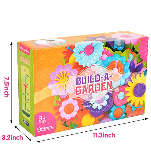 Victostar Flower Building Toy Garden Building Blocks Toy Set for Kids, 98 PCS Educational Toy Creative Playset for Age 4,5,6,7 Year Old Gifts