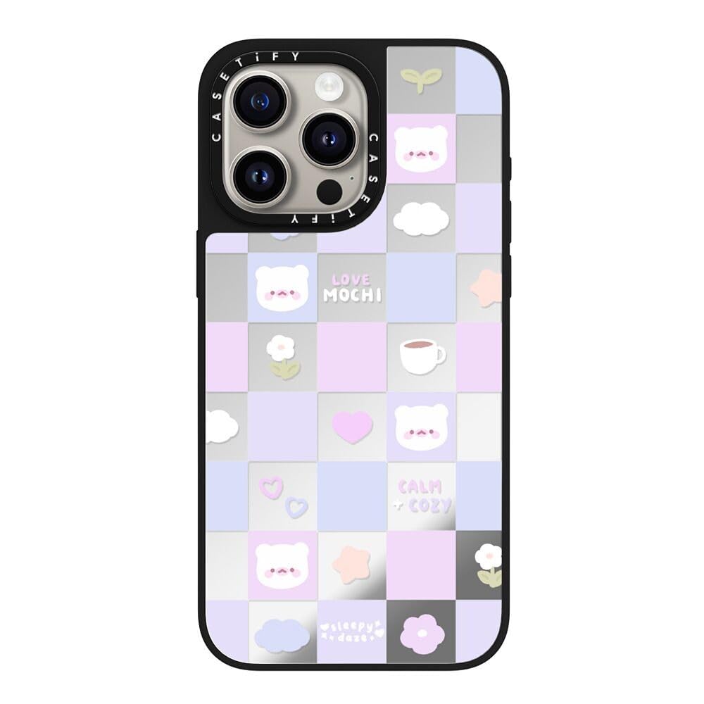Coque miroir iPhone 15 Pro Max CASETiFY Mochi argent noir compatible MagSafe - 7