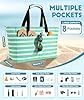 ISEYOU Strandtasche XXL Familie, Groß Strandtasche mit Reißverschluss Wasserdicht Sanddicht, Handtasche Umhängetasche Damen 45L, Faltbar Ultraleicht Badetasche für Urlaub Reisen Fitnessstudio Picknick #1