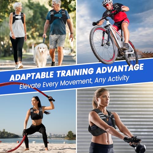 KUKZO Weighted Vest for Women Men 16LB Body Weight Vest with Reflective Stripes for Running,Walking,Workout,Strength Training,Weight Loss — view 5
