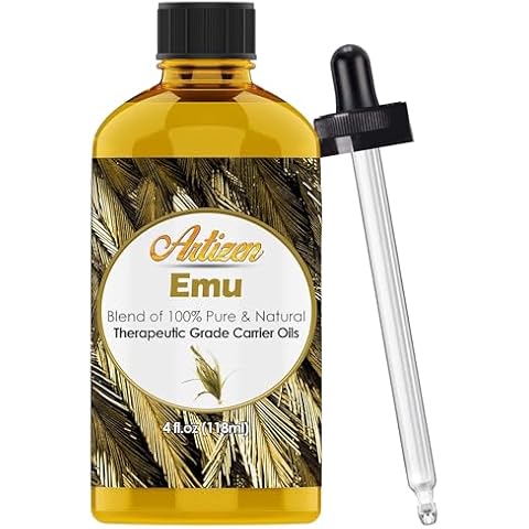 Artizen 4oz Emu Oil - Premium Blend of 100% Pure & Natural Carrier Oils - Perfect for Diluting Essential Oils, Shampoo, Conditioner, Soap, and Lotion Cover