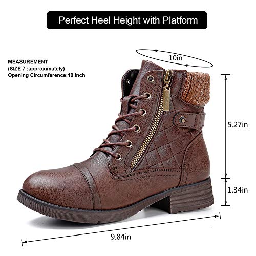 STQ Women's Combat Boots Lace up Ankle Booties - Image 6