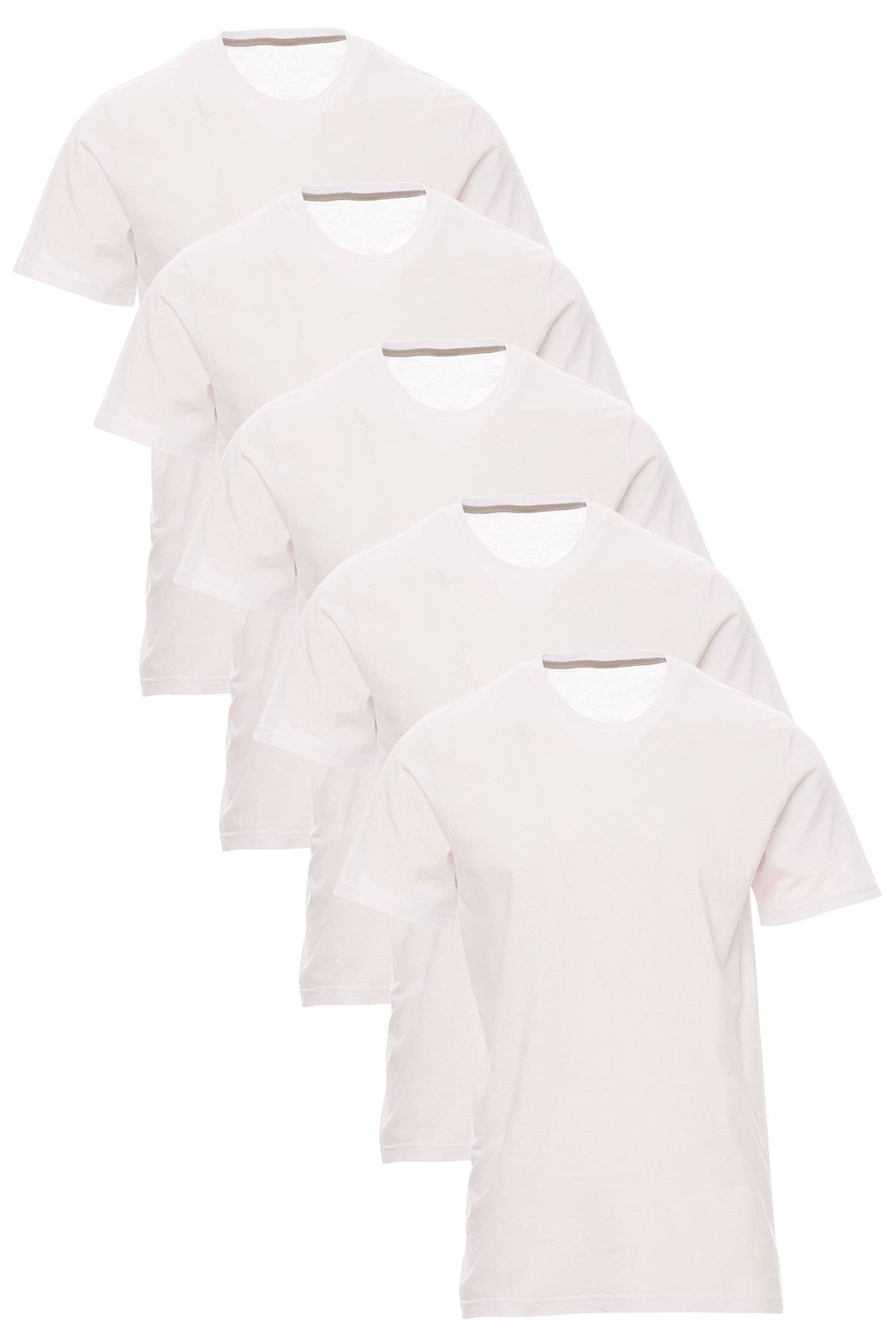 Mivaro Basic T-Shirt Herren Weiß 5er Pack Größe 3XL - Kurzarmshirt aus 100% Baumwolle mit Rundhals & Regular Fit - Hautfreundlich, atmungsaktiv & pflegeleicht - Unterziehshirt oder Alltagsshirt