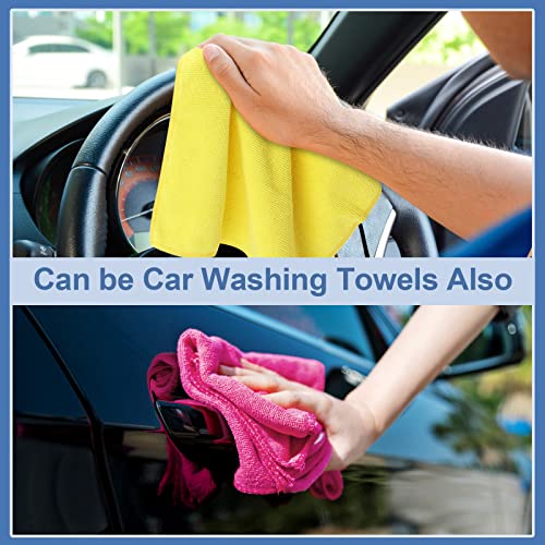 Jin-He-Tai 8Pk Microfiber Cleaning Cloth,All-Purpose Cleaning Rags,Reusable And Lint Free Towels,For Kitchen,Furniture,Auto,Window,12X12-Inch,Assorted Color #TOP3