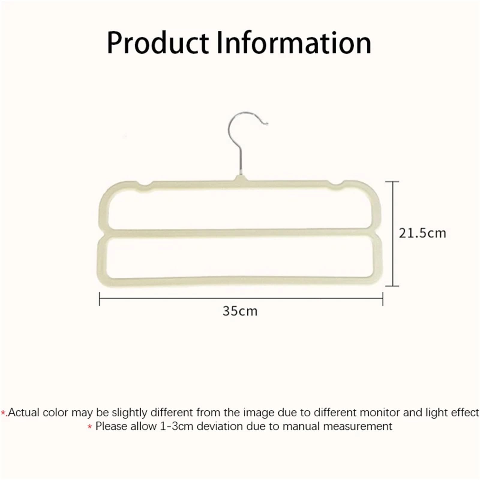 Perchas Antideslizantes de Terciopelo Doble Capa, ahorradoras Espacio for Pantalones y Sujetadores, 10 o 20 Unidades para Pantalones Y Jeans En Tu Armario(Beige,20PCS)