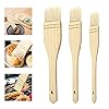 GIRAFEDA 3 STKS Gebak Borstels Wol Borstels Houten Bakken Borstel Basting Borstel Koken Borstel Barbecue Olie Borstel met Wol Houten Handvat voor Bakken Keuken Grilling BBQ Marinade Spreiding Boter (3 Grootte)