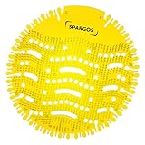 Urinalsieb mit Duft 24er-Pack Urinal Stein Spritzschutz Geruchsschutz für Toiletten im Badezimmerbüro, in Stadien, Schulen mit kostenlosen Handschuhen– 24 Stück gelbe Zitrone