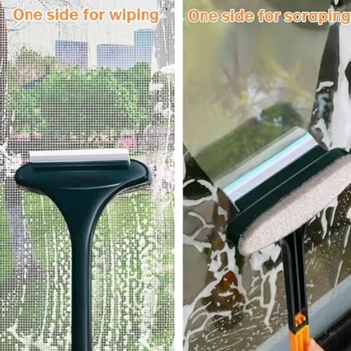 Image of SOVELY Brush 2 in 1 Mesh Cleaning Brush & Wiper with Extended Handle Window Cleaning Brush Net Cleaner,Magic Window Cleaner Brush, Window Mesh Cleaner Double-Sided, Multi Color,1 Pc