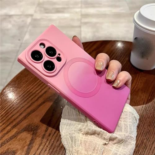 Coque de téléphone carrée magnétique iPhone 14 12 11 Pro Max silicone souple charge sans fil