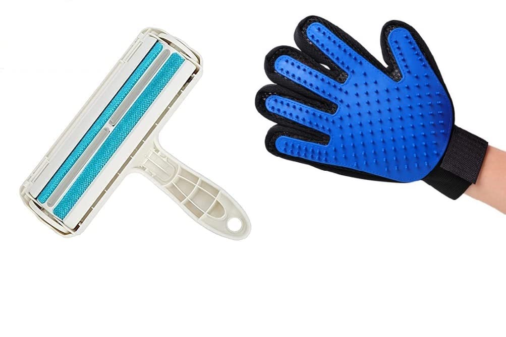 Agahez - Kit Quita Pelos de Mascota - Rodillo Quitapelos + Guante Gatos Quitapelo - Elimina Pelo de Mascotas - Ideal para Perros y Gatos - Cepillo de Pelo Eficaz