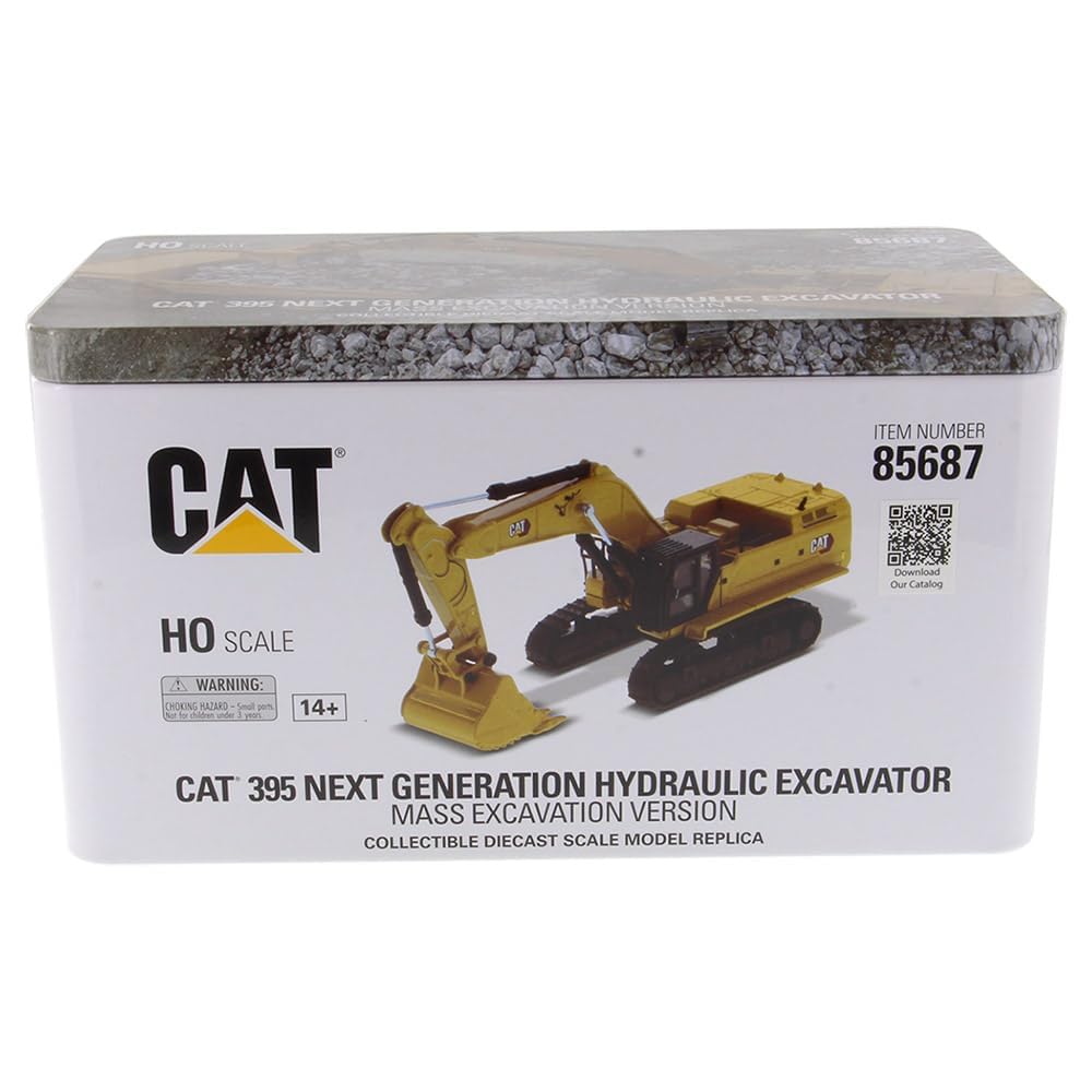 Caterpillar Diecast Masters 85687 - Excavadora Cuchara de Gran Capacidad Cat 395 ME, Escala 1:87, Aprox. 5,1 x 6,4 x 15,2 cm, a Partir de 14 años