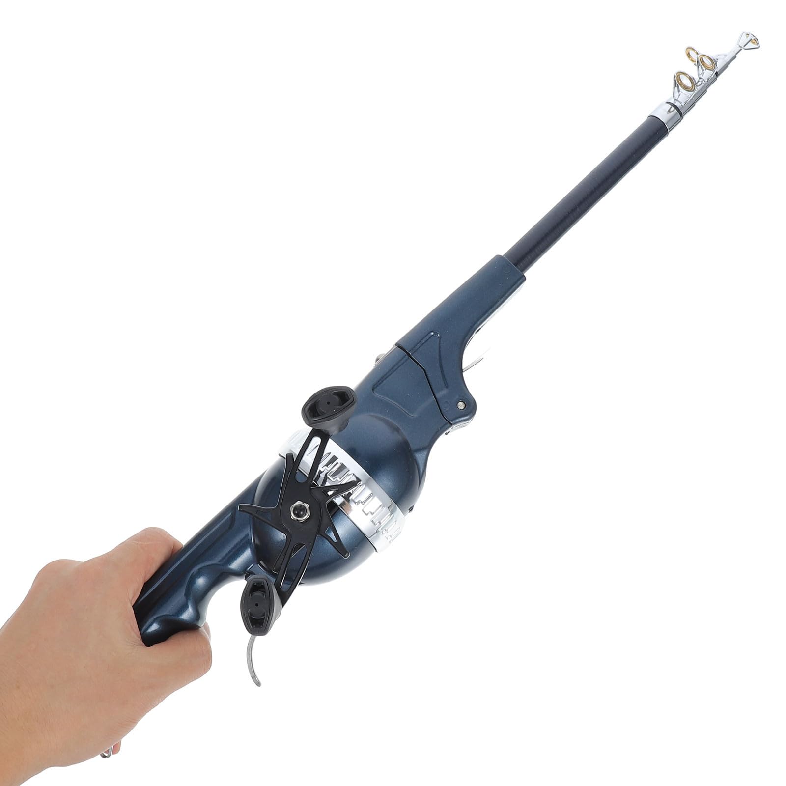 HEMOTON Canna da Pesca Pieghevole con Doppio Braccio Oscillante e Struttura Integrata Design Reattivo in Carbonio per Viaggi di Pesca in Mare e Spiaggia