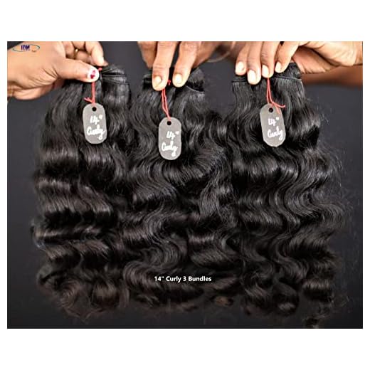 IDM 14” curly 3 bundles 100% Natural Indian virgin temple raw hair weft bundle