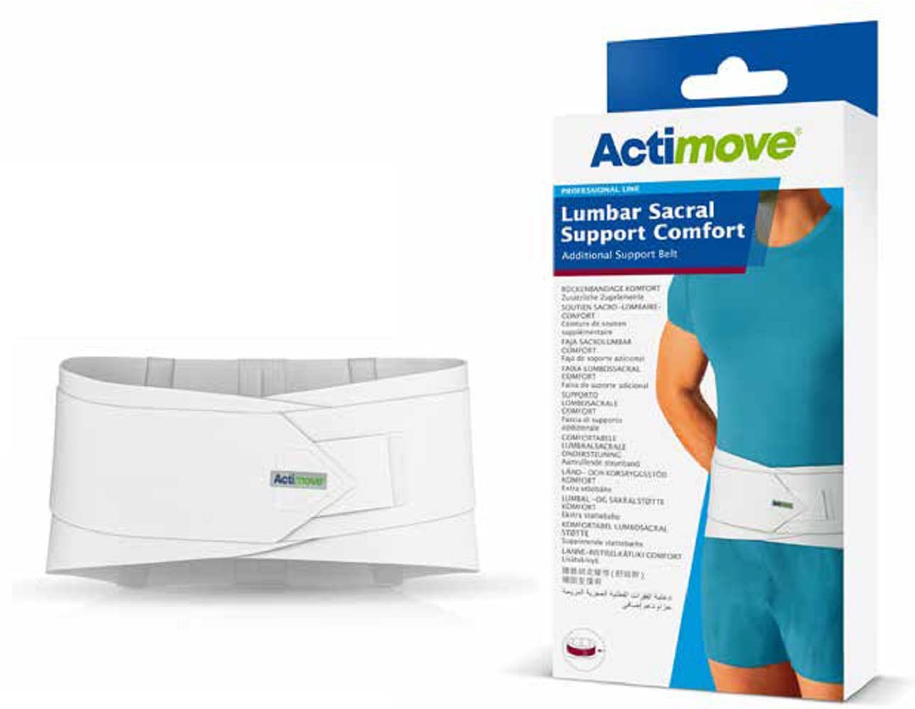 Actimove Lumbar Sacral Support Comfort with Additional Support Belt 10in White Small (27-1/2