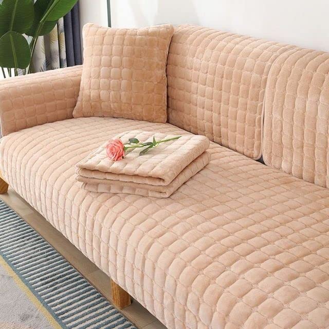 Sofa Slipcover Corner 3/2/1/4 Seater Sofa Cover L Shape Couch Cover Velvet Thick Sofa Protector Anti-slip Reversible Quilted Corner Slipcovers Washable for Sectional Couch ( Color : F , Size : 110x160