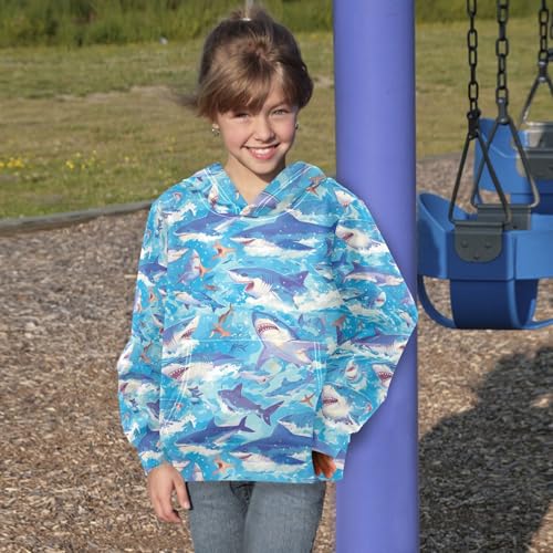 Ocean Shark Masco Kids Boys Girls Sweatshirt Long Sleeve Hooded Pullover Hoodies with Kangaroo Pocket4