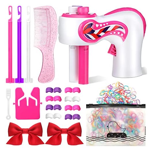 Electric Hair Braider Hair Braiding Machine Automatic Hair Braiding Tools Portable Hair Twister Machine Device for Kids Teen Girls DIY Hair Styling Salon Toy Kit, Batteries Not Included