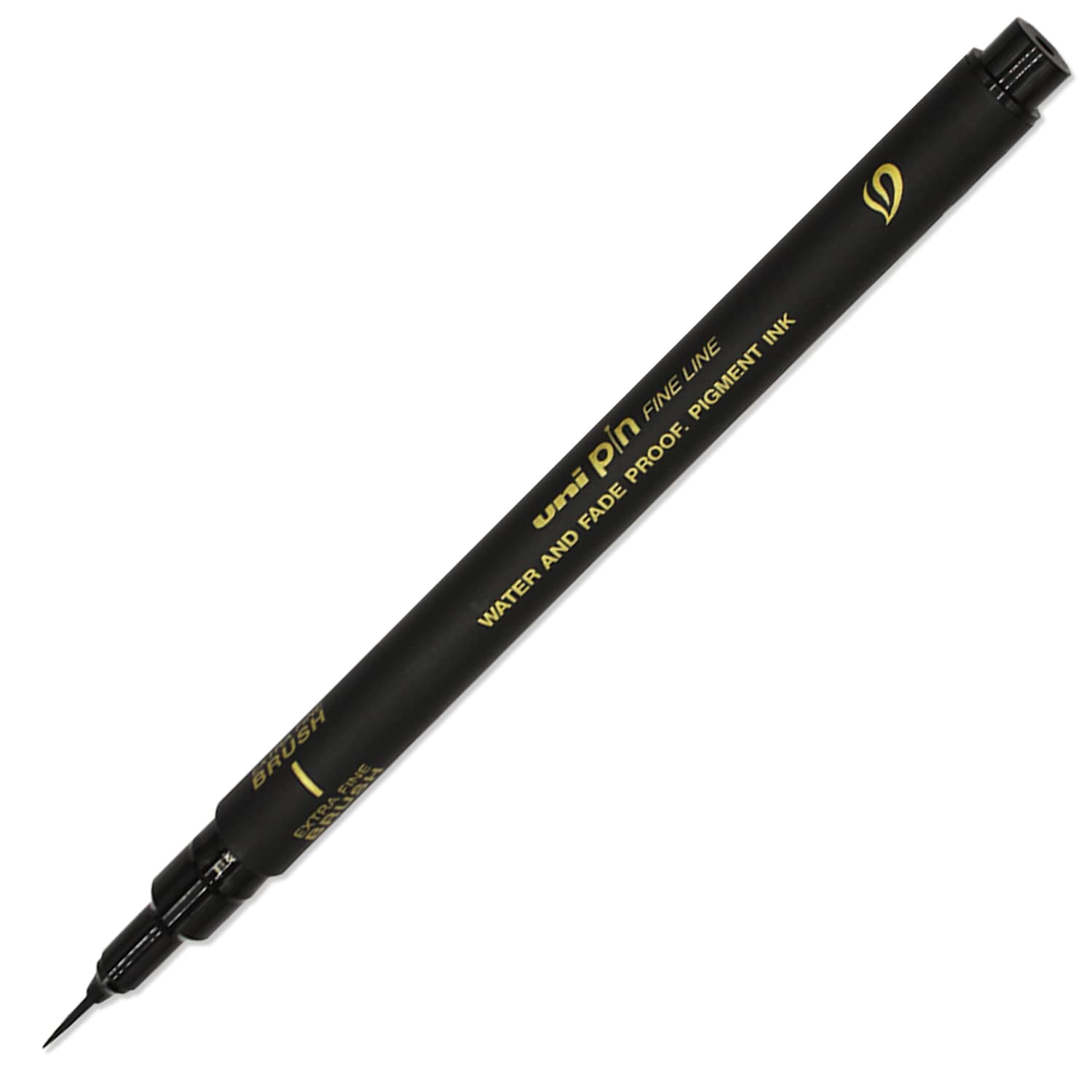 Uni Pin Lot de 6 stylos pinceaux à dessin à pointe fine Encre noire Emballage cadeau