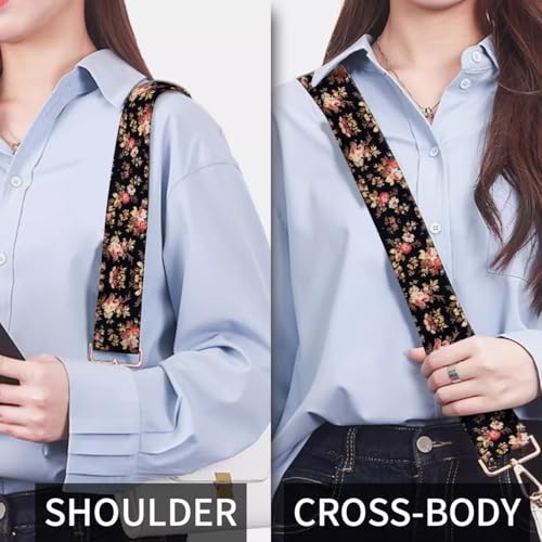 Image of Purse Strap Replacement Crossbody, 3.8cm Wide Shoulder Strap Adjustable Replacement Belt Gold Buckle
