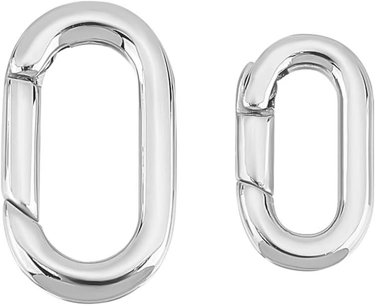 UNICRAFTALE 2pcs Stainless Steel Spring Gate Rings 2 Sizes Stainless Steel Snap Clasps Oval Clips Snap Hooks Spring Keyring Buckle Clasps for Bag Purse Shoulder Strap Key Chains