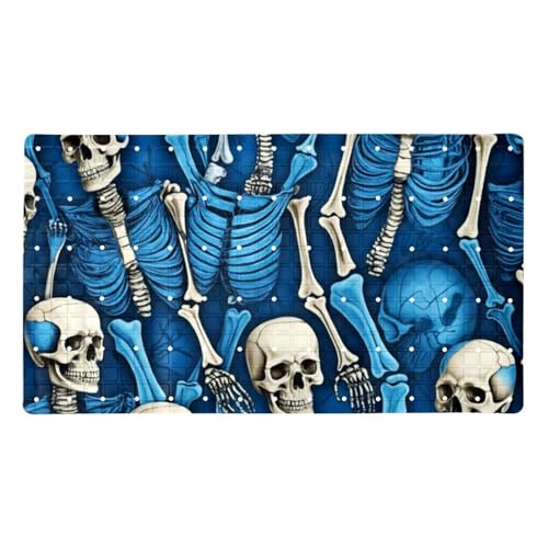 Alfombrilla de baño extra larga absorbente con diseño de esqueleto 2
