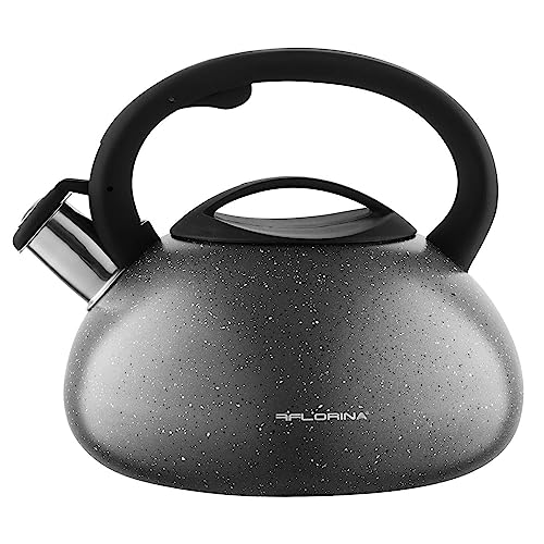 3 Liter Moderne Wasserkessel Induktion Pfeifkessel Edelstahl Flötenkessel Teekessel Wasserkocher Mit Verbrühschutzgriff Für Gasherd, Regenbogen-Tupfen