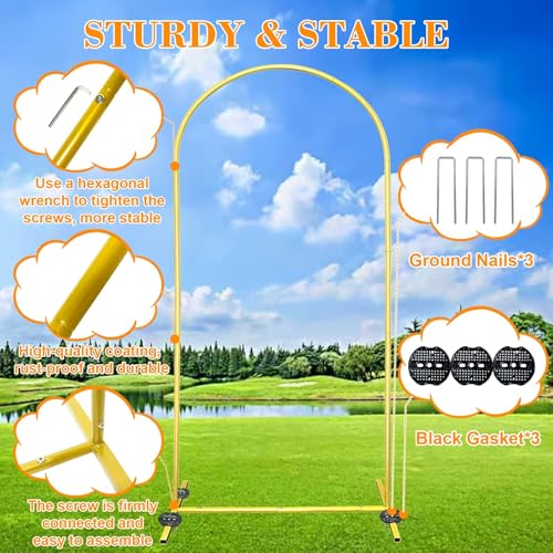 Wedding Arch Backdrop Stand Balloon Arch Stand Wedding Arches for Ceremony Metal Arch Backdrop Stand for Birthday Anniversary Wedding Party Baby Shower (6.6FT Arch) - Image 5