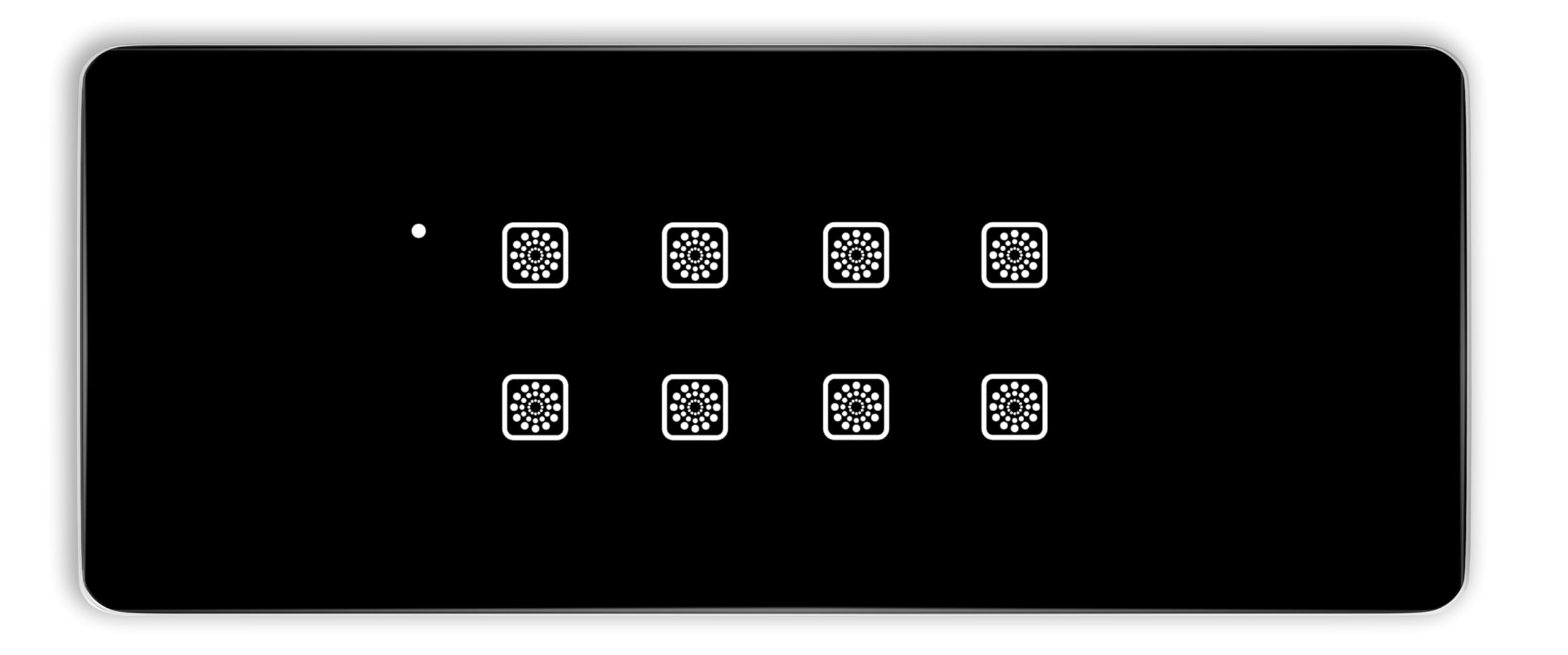 8 Switch Smart Touch Panel (WiFi + Remote) (Black) (6M Size) 3 Year Warranty | Works with SmartLife App, Alexa, Google, Siri | Glass Touch-image-2