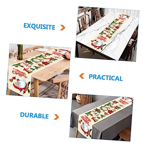 Ornement de table de Noël Cabilock nappe polyester chemin de table de fête repas - 6