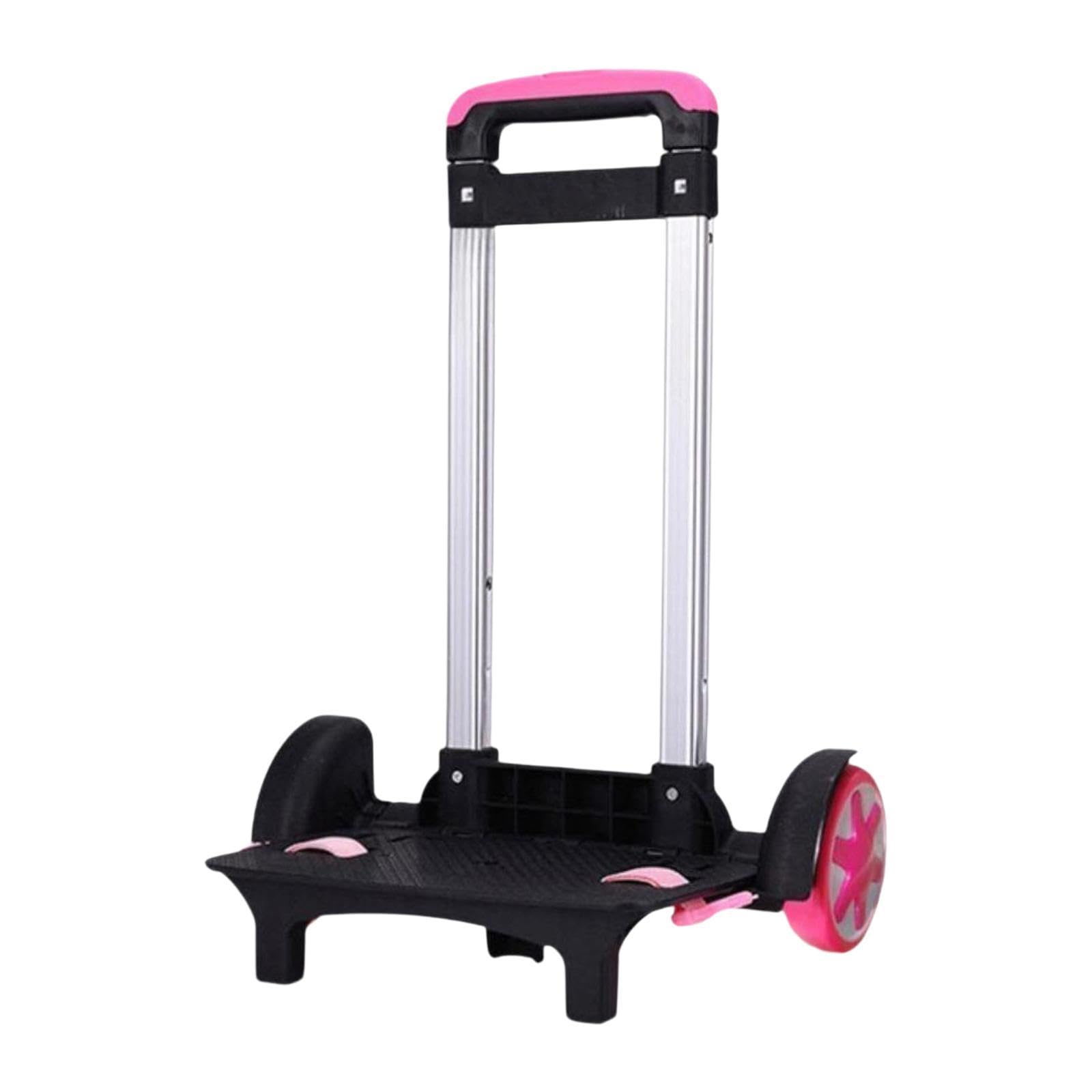 Carrello Zaino Telescopico Alluminio Supporto Pieghevole Multifunzione Trolley Bagaglio Portatile con Base Leggera Adatto per Scuola Viaggio Campeggio, Rosa Rossa