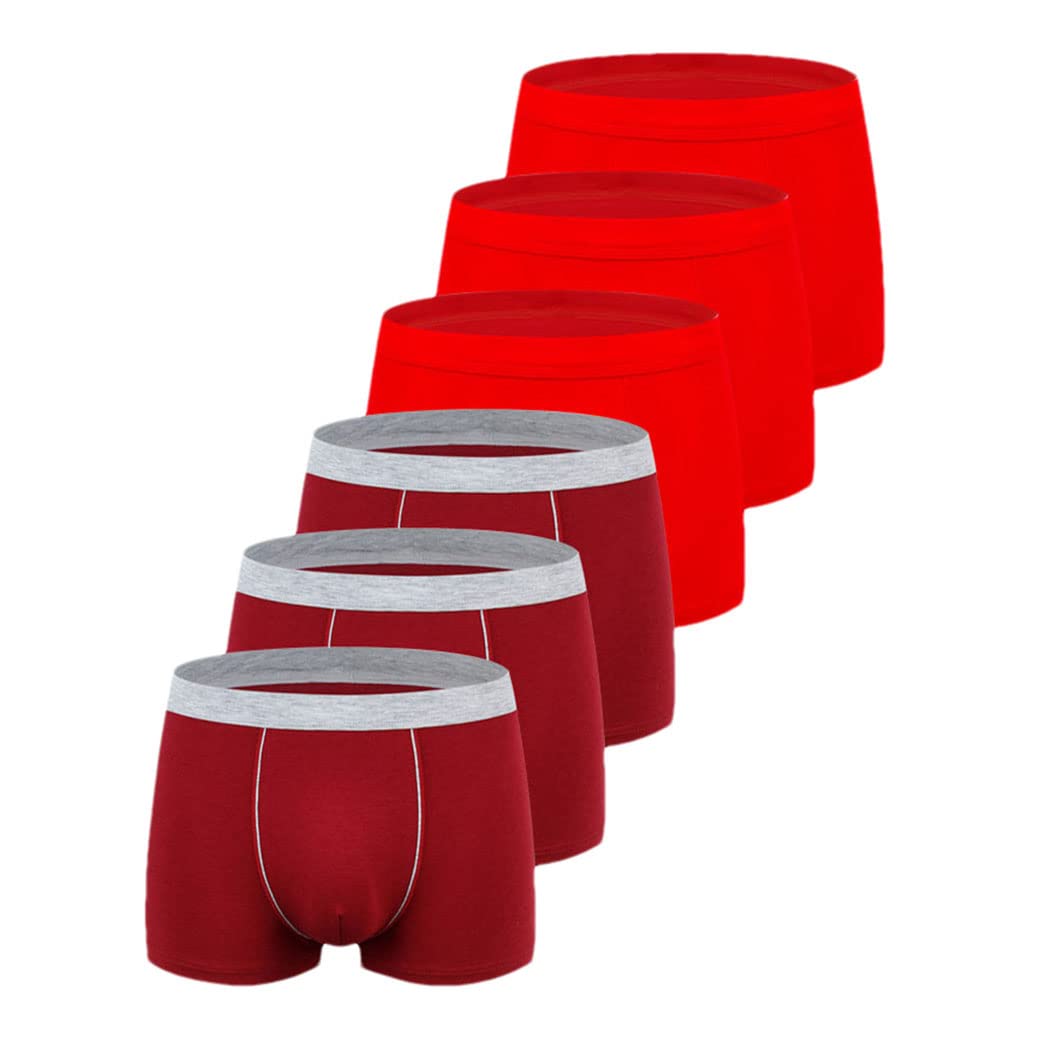 keusyoi 6 Pz/lotto Intimo Di Grandi Dimensioni Boxer Degli Uomini Solido Cotone Mutandine Uomo Senza Cuciture Traspirante Mens Boxer
