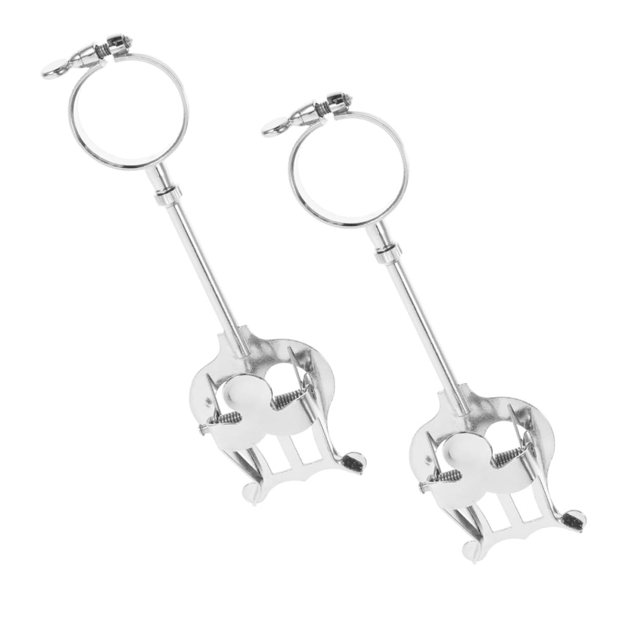 2 Stück Klarinetten Lyra Notenhalter aus Eisen Silberfarben Leicht und Tragbar für Proben und Reisen mit Durchmesser 3,2cm