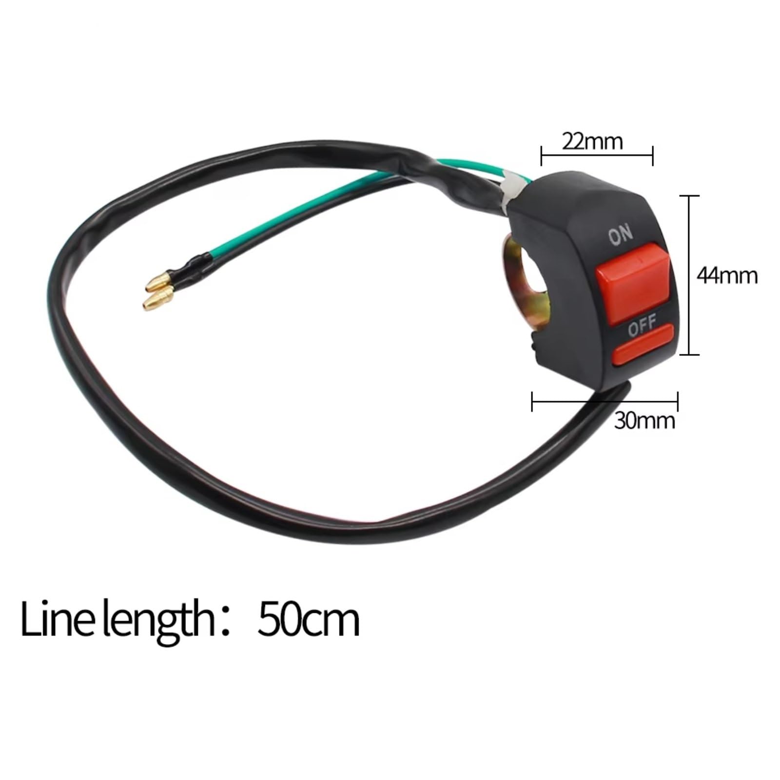 Interruptor De Manillar Interruptor De Apagado Del Manillar De La Motocicleta De 7/8 Pulgadas, Botón De Encendido Y Apagado, Luz De Advertencia Para Moto ATV Bike DC12V/10A