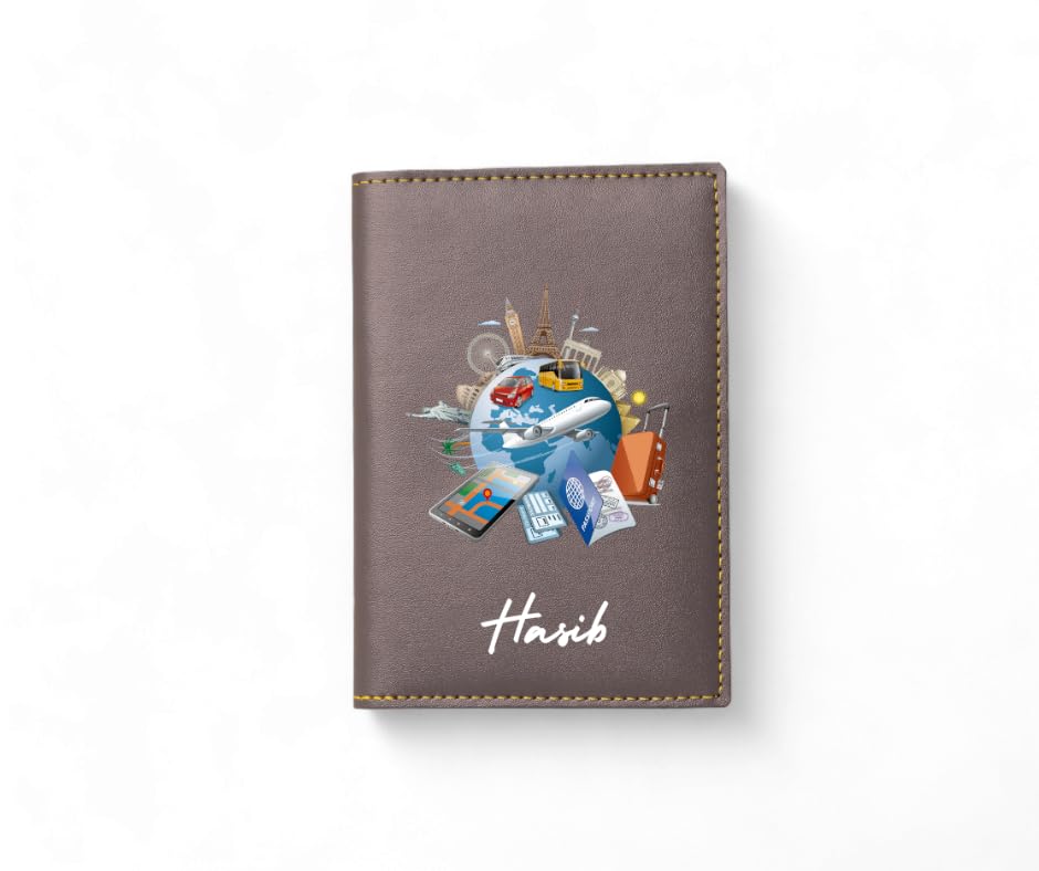 Image of Personalized Printed Passport Cover with Custom Name Design | Printed, Classy & Stylish | Customized Travel Accessories with Name | Travel Gifts