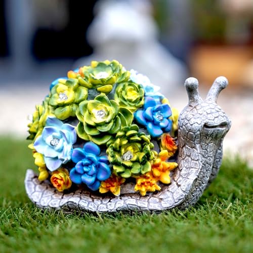 Elfengarden ELF-ZHS14149A Solar Garden Decor Outdoor Resin Snail Statues thumb #5