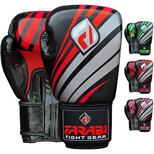 Farabi FAR-TECH Boxing Gloves 10oz 12oz 14oz 16oz Boxing Gloves for Training Punching Sparring Punching Bag Boxing Bag Gloves Punch Bag Mitts Muay Thai Kickboxing MMA Martial Arts Gloves