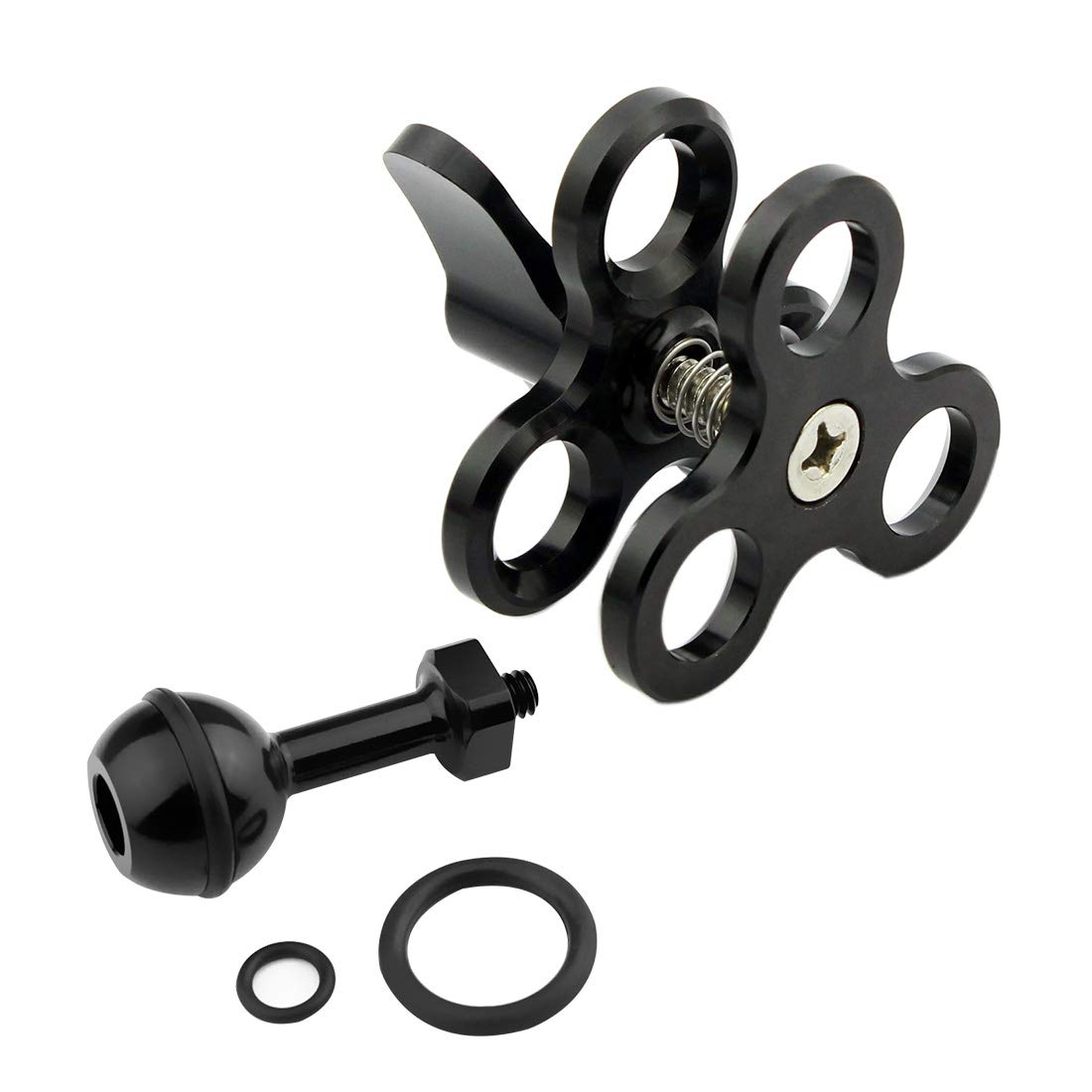 CS PRIORITY Support De Bras De Lampe De Plongée En Aluminium à Tête Sphérique Papillon à 360° Pour Caméra D'action (moulage Sous Pression