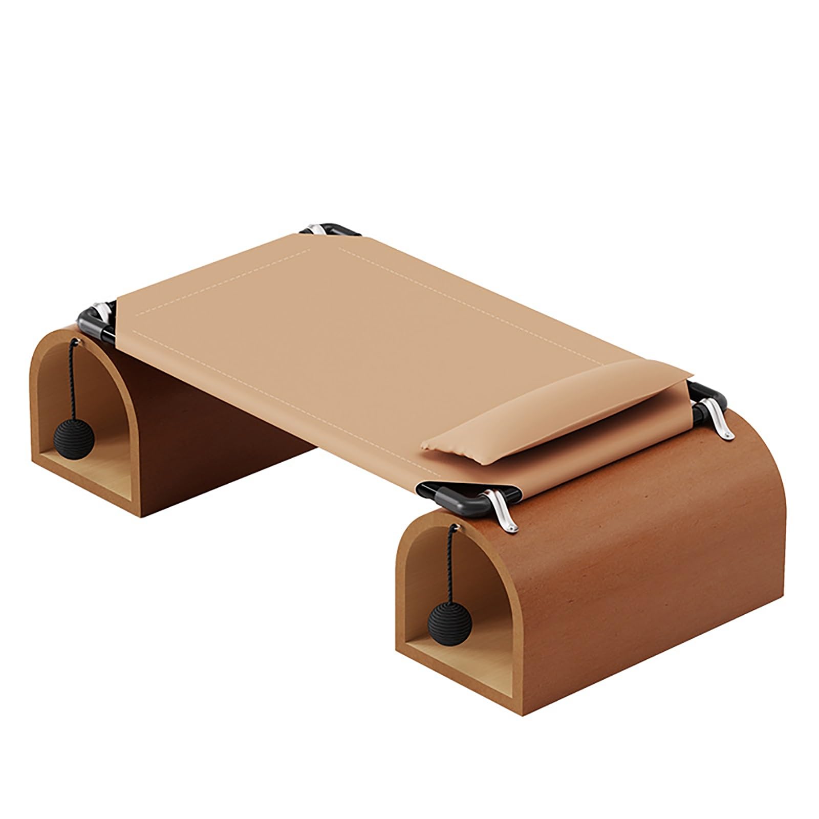 Cama tipo túnel para gatos, escondite de madera con túneles duales, hamaca a prueba de humedad y juguete de bola colgante para gatitos y mascotas pequeñas